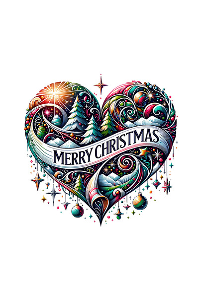 INOVATIX Set de 8 bucăți, autocolant inimă Lia, Marry Christmas, INOVATIX®. 6 cm