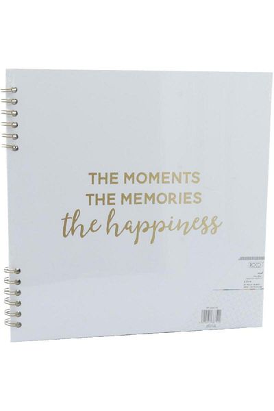 Roco Scrap Book Spiral White/Gold "The Moments" "12 X 12" 20 Pages