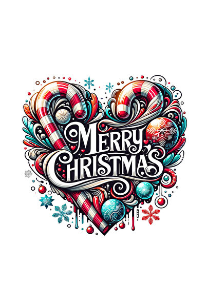 INOVATIX Set de 8 piese, Sticker inimă Marry Christmas Iolanda, INOVATIX®. 6 cm