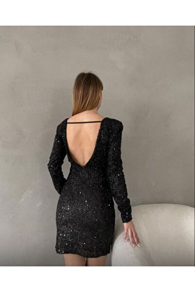 miss kloş PUL PAYET MİNİ ELBİSE