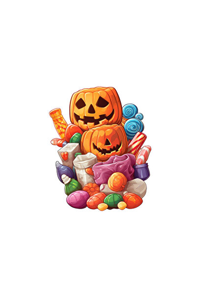 INOVATIX Set de 8 autocolante Halloween cu bomboane și dovleci, INOVATIX®. 6 cm