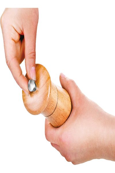TESCOMA Virgo Pepper/Salt Mill, 14 cm – Assorted Wooden Grinder, Elegant & Durable