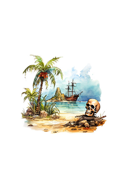 INOVATIX Set de 8 piese, autocolant Insula Piraților, INOVATIX®. 6 cm