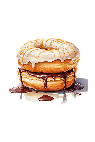 INOVATIX Set de 8 autocolante cu gogoașă de ciocolată albă, INOVATIX®. 6 cm