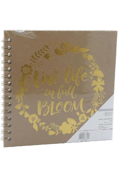 Roco Scrap Book Spiral "Live Life" 8" X 8" 20 Pages