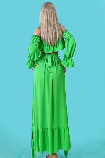 FashionForYou Edith set, skirt and short top, Green, Universal One Size S/M