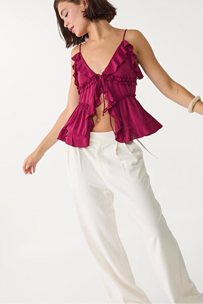 Stradivarius Fırfırlı Askılı Top