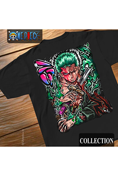 SHINOBIX One Piece Anime Roronoa Zoro Oversize Printed T-Shirt