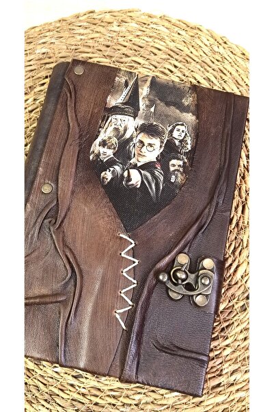 GUETTA دفتر تذكاري يومي مصنوع يدويًا من الجلد الطبيعي هاري بوتر