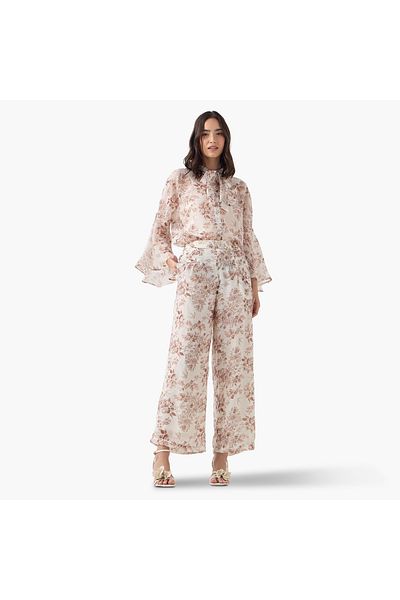 Iconic Iconic All-Over Floral Print Wide Leg Pants