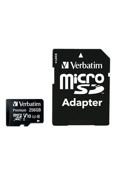 Verbatim Verbatim MicroSDXC Premium U1 256GB Memory Card, Class 10 + Adapter