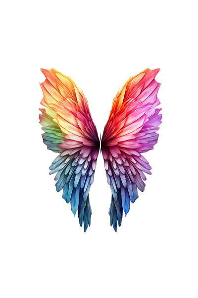 INOVATIX Set de 8 autocolante origami cu fluturi curcubeu, INOVATIX®. 6 cm