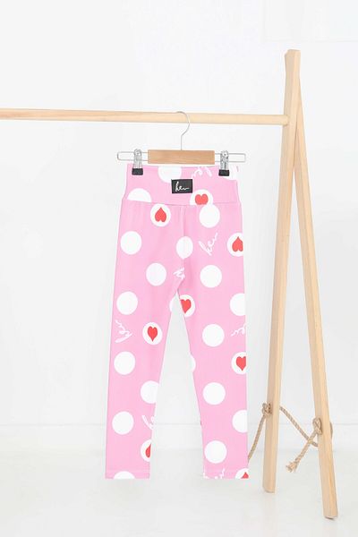 TOFİSA Girl's Pink Printed Crested Leggings - 27201
