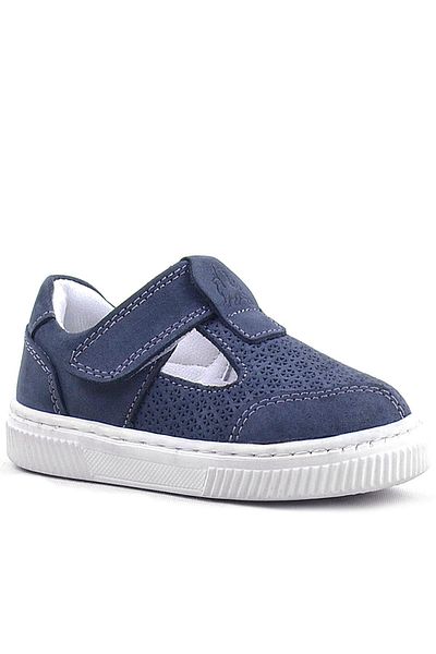 Rakerplus Bheem Genuine Leather Navy Blue Nubuck Velcro Baby Sneaker Sandals