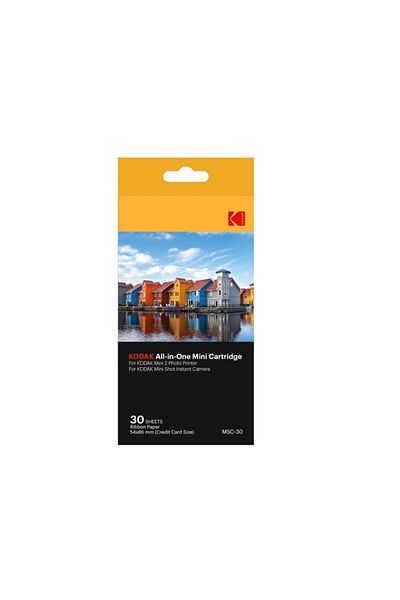 Kodak Paper and cartridge for Kodak Mini 2 Printer Mini Shot Camera - 30 pieces, 5.4 x 8.6 cm