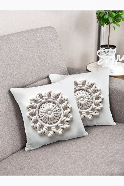 G&C HOME مجموعة من قطعتين من أغطية وسائد مطبوعة رقمية بنمط مثقوب على الوجهين