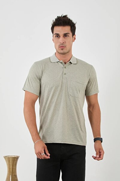 KMKkombin Men's Polo Collar Pocketed Dad Short Sleeve Plus Size T-Shirt