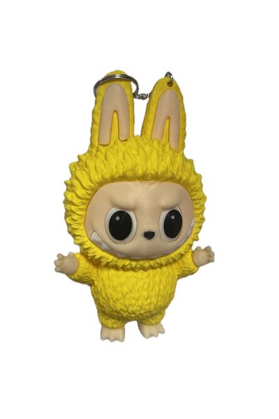 LABUBU 3D Printed Toy LaBuBu with Hanger, 15 cm, Plastic, Yellow