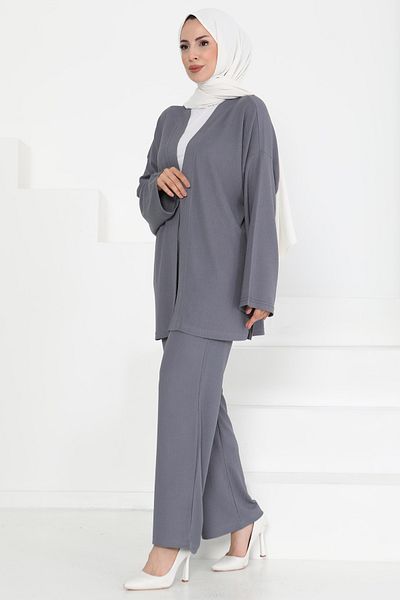 TOFİSA Set kimono cu buzunare Antracit - 27131