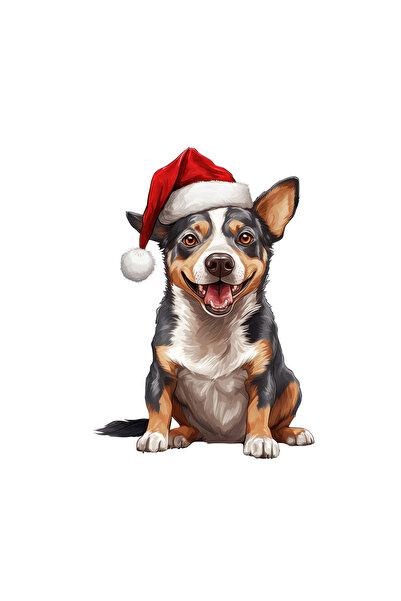 INOVATIX Σετ 8 τεμαχίων, Αυτοκόλλητο Φοξ Τέριερ με Χριστουγεννιάτικο Καπέλο, ...