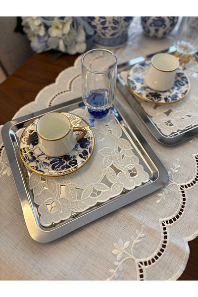 Denef Home غطاء صينية قطع ديلك 1 قطعة، لون كريمي، 18x18 سم