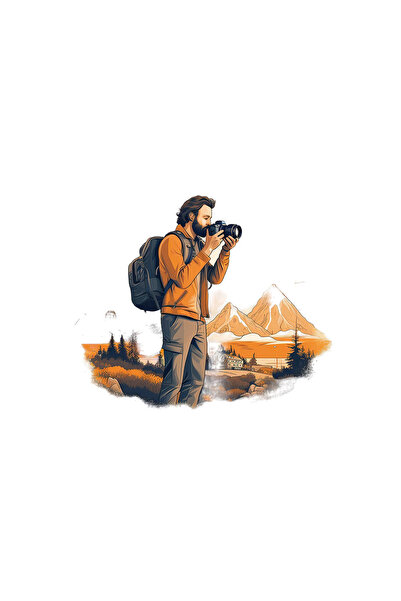 INOVATIX Set of 8 pieces, Mountain Photographer Sticker, INOVATIX®. 6 cm
