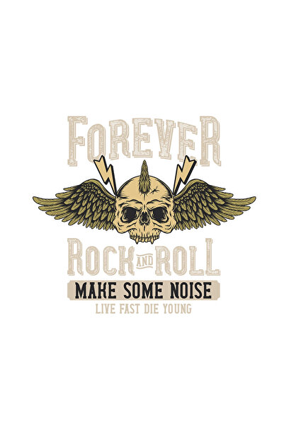 INOVATIX Set de 8 piese, Autocolant Forever rock and roll make some noise Lie...