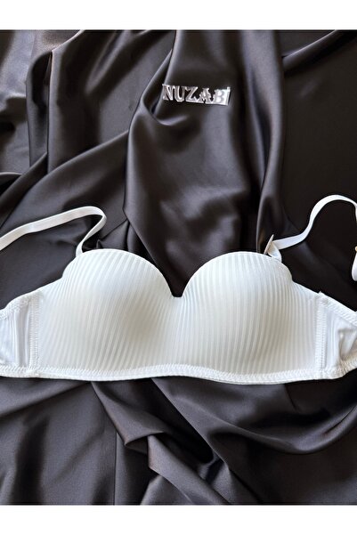 Nuzabi Bella Beyaz Εισαγόμενο Σουτιέν Lotus (Στράπλες) Χωρίς Ενίσχυση με Μπαν...
