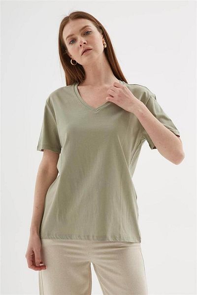 Fashion Friends 25Y0248K1 Tricou de damă cu decolteu în V