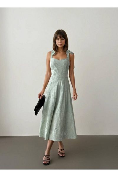 Ladies&Gentlemen Mint Green Textured Dress