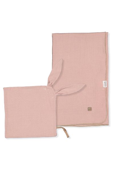 Bebetto Muslin Blanket and Sleeping Friend Set of 2 (Hello) B838 80X85/25X25 cm