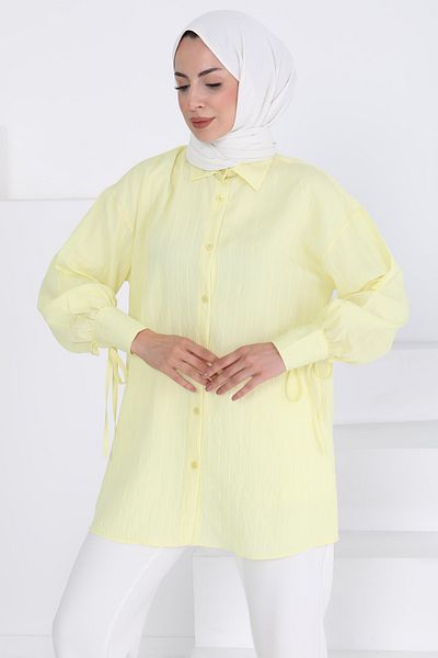 TOFİSA Tunic Sari with Lace-Up Sleeves - 27001