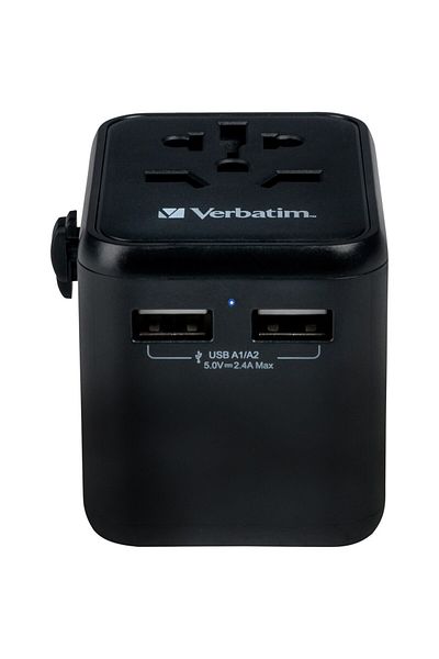Verbatim Verbatim 49543 Universal UTA-01 2xUSB-A Travel Adapter, Black