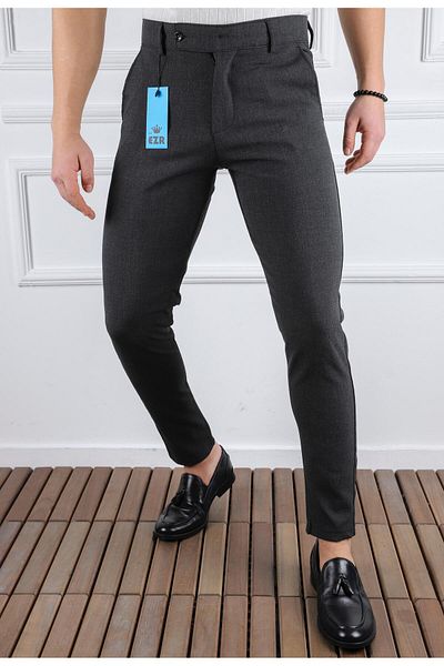 CLASSİCS MEN Men's Straight Cut Quality Flexible Lycra Ankle Length Fabric Trousers-7202