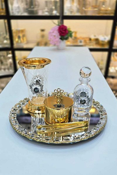 D&H Luxury Bakhoor Burner Gift Set Black & Gold