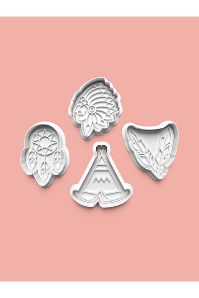 AKTASTORE قالب كوكيز للأمريكيين من أصل هندي وقالب عجينة السكر، مجموعة من 4 قط...