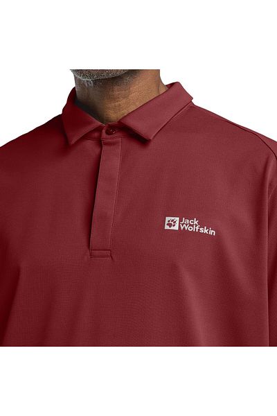 Jack Wolfskin Delgami Polo Ανδρικό κόκκινο μπλουζάκι πόλο Ανδρικό μπλουζάκι πόλο 1809801tr