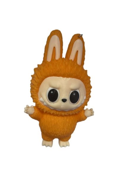 LABUBU 3D Printed Toy LaBuBu with Hanger, 15 cm, Plastic, Orange
