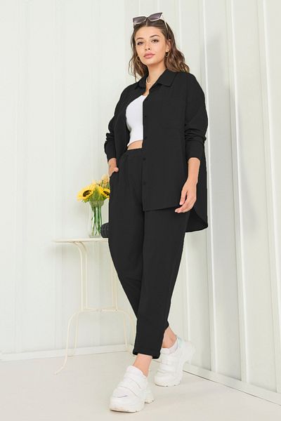 TOFİSA Tunic Trousers Double Set Black - 27086