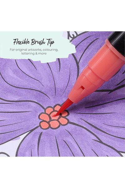 Colorya Professional marker set water-based ink 24 markers with flexible tip 2brushes water tank Multicolor
