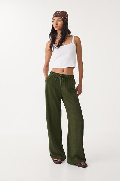 Stradivarius Flowing linen blend trousers