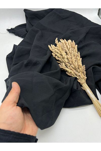 Kumaş Sevdası Μαύρο λινό Ayrobin πλάτος 145cm Δεν δείχνει στο πουκάμισο φόρεμα, τονίκ κ.λπ.