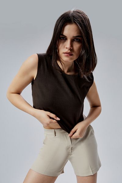 Bolivente Καφέ κανονική μπλούζα Crop