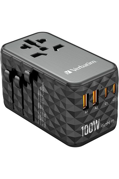 Verbatim Verbatim 32121 GaN III UTA-06 Universal Travel Adapter