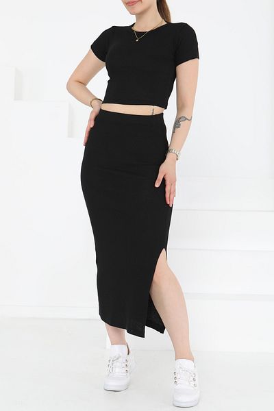 TOFİSA Short Sleeve Double Suit Black - 27231