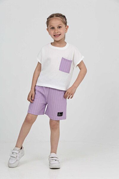 TOFİSA Комплект къси панталонки с едно джобче за момичета - 27227