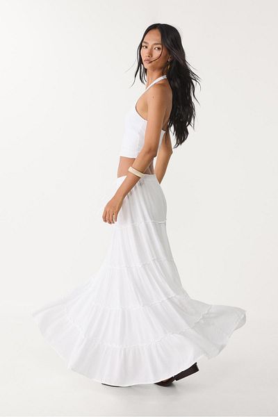 Stradivarius Flowing panelled midi skirt