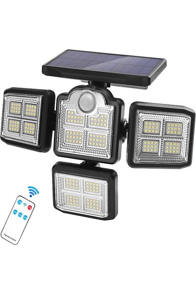 HOZRO Lampă solară HOZRO, 38W, 6000LM, 6000K cu senzor de mișcare, rezistentă la apă IP65, telecomandă și integrare