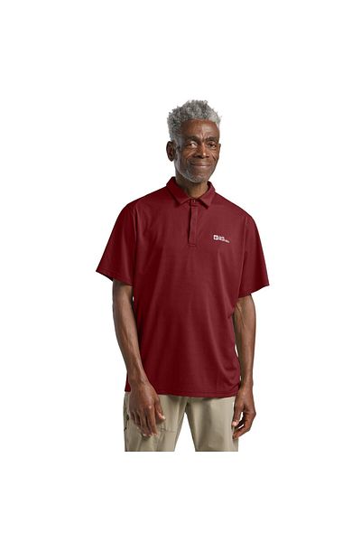 Jack Wolfskin Delgami Polo Ανδρικό κόκκινο μπλουζάκι πόλο Ανδρικό μπλουζάκι πόλο 1809801tr