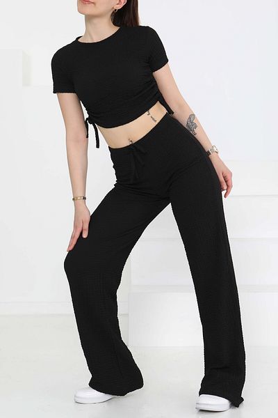 TOFİSA Side Lace Suit Black - 27277